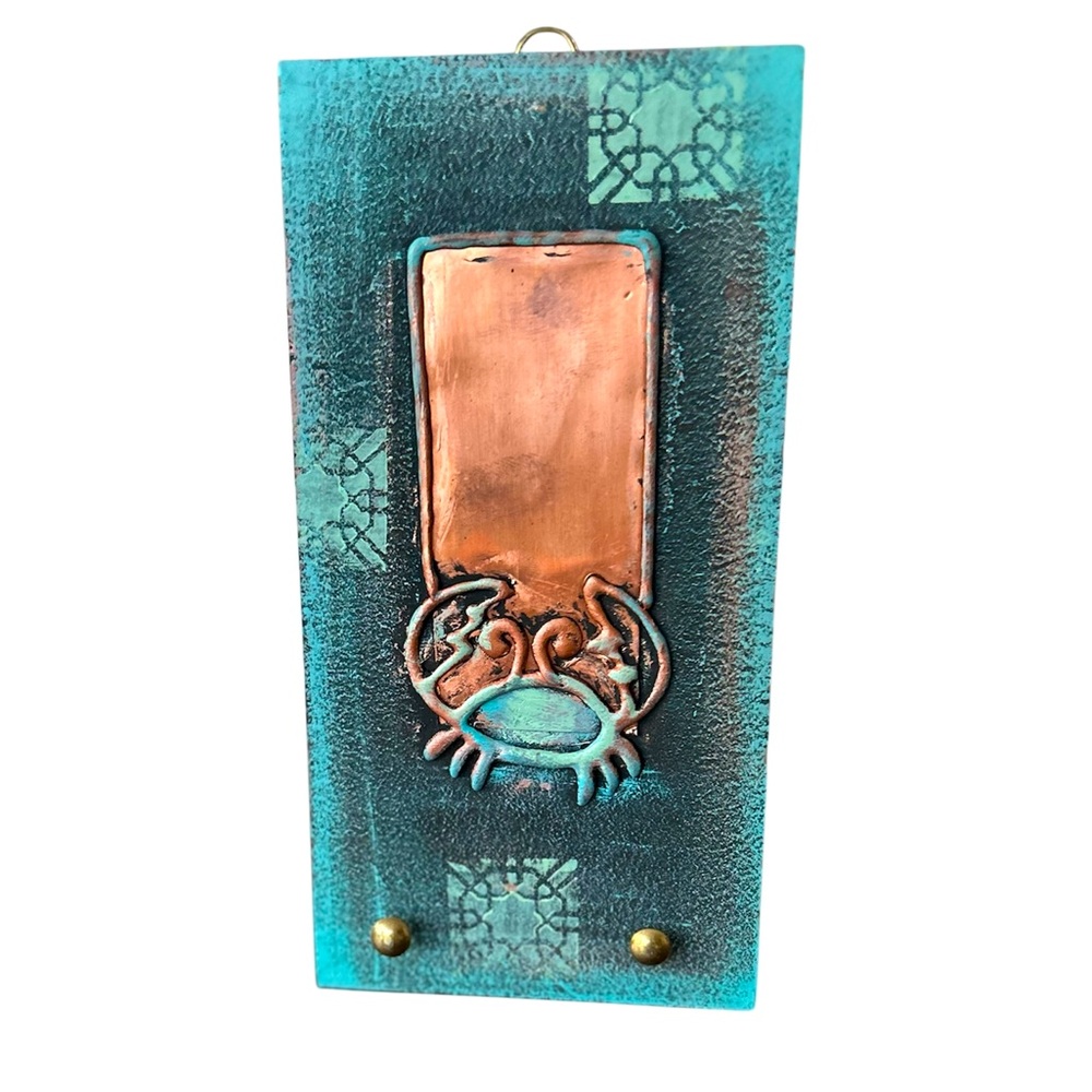 Turquoise and Copper Crab Wall Decor& Key Holders